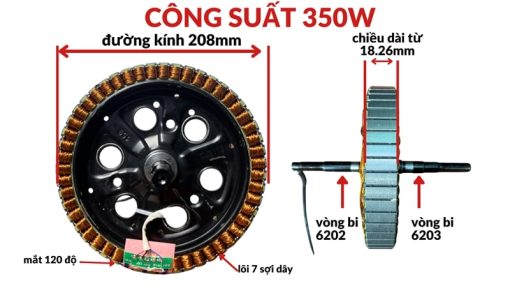 Lõi động cơ 350w bi lệch 02-03